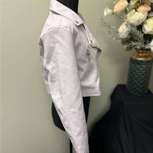 NWT Ci Sono by Cavallini Lavender Faux Leather Moto Jacket – Size Small - Picture 4 of 8